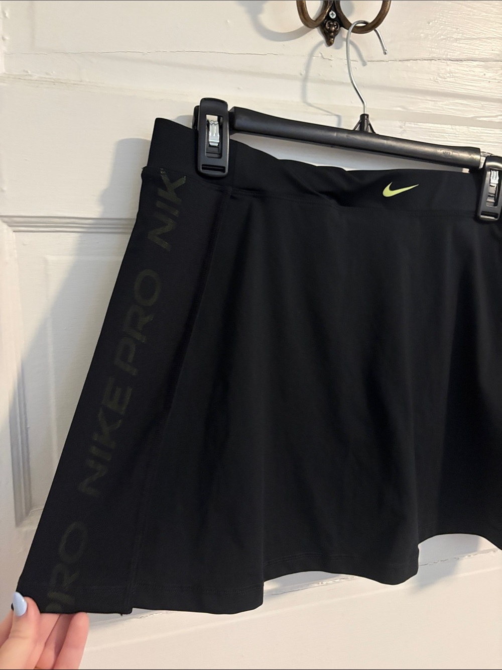 Nike Black Athletic Mini Skirt with Side Overlay - Picture 2 of 3